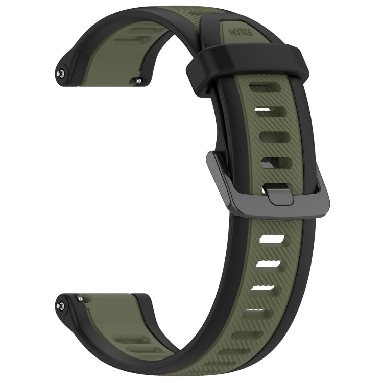 For Amazfit Pop Pro 20mm Two-Color Textured Silicone Watch Band(Green+Black) - Watch Bands by PMC TechLife | Online Shopping South Africa | PMC TechLife