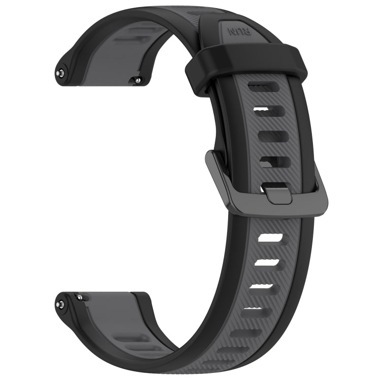 For Amazfit Pop Pro 20mm Two-Color Textured Silicone Watch Band(Grey+Black) - free shipping - PMC TechLife - Order now!