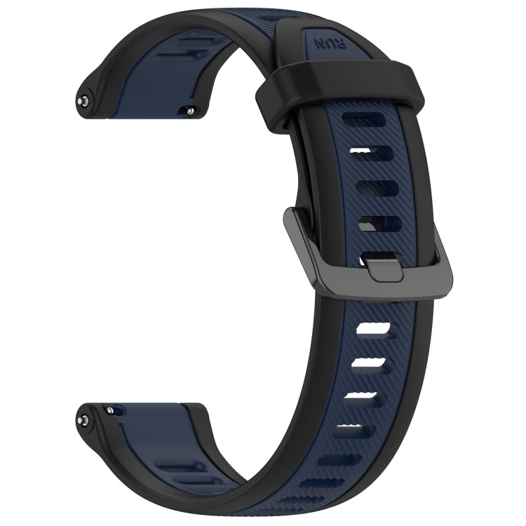 For Amazfit Pop Pro 20mm Two-Color Textured Silicone Watch Band(Midnight Blue+Black) - Watch Bands by PMC TechLife | Online Shopping South Africa | PMC TechLife