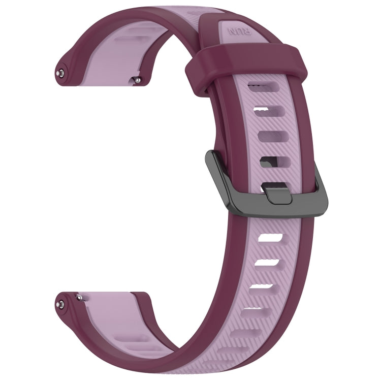 For Amazfit Pop 20mm Two-Color Textured Silicone Watch Band(Purple) - Watch Bands by PMC TechLife | Online Shopping South Africa | PMC TechLife