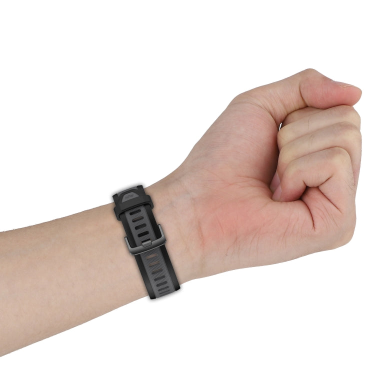 For Amazfit Pop 20mm Two-Color Textured Silicone Watch Band(Midnight Blue+Black) - Watch Bands by PMC TechLife | Online Shopping South Africa | PMC TechLife