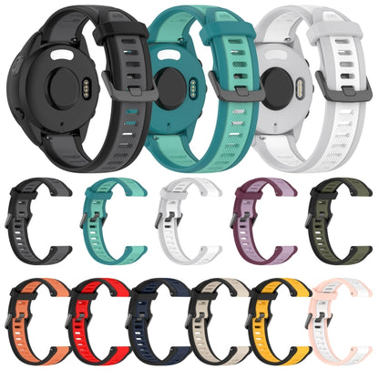 For Samsung Galaxy Watch 4 40mm 20mm Two Color Textured Silicone Watch Band(Teal) - Watch Bands by PMC Jewellery | Online Shopping South Africa | PMC Jewellery