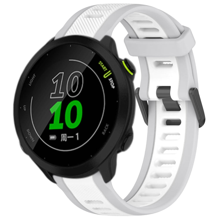 For Garmin Forerunner 158 20mm Two Color Textured Silicone Watch Band(White+Grey) - Watch Bands by PMC TechLife | Online Shopping South Africa | PMC TechLife