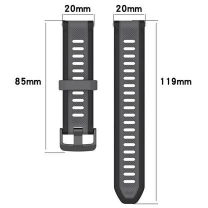 For Garmin Forerunner 158 20mm Two Color Textured Silicone Watch Band(Orange+Black) - Watch Bands by PMC Jewellery | Online Shopping South Africa | PMC Jewellery