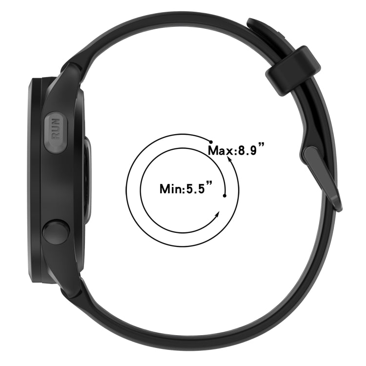 For Garmin Forerunner 165 20mm Two Color Textured Silicone Watch Band(Starlight + Black) - free shipping - PMC TechLife - Order now!