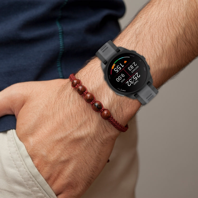 For Garmin Forerunner 158 20mm Two Color Textured Silicone Watch Band(Red+Black) - Watch Bands by PMC TechLife | Online Shopping South Africa | PMC TechLife