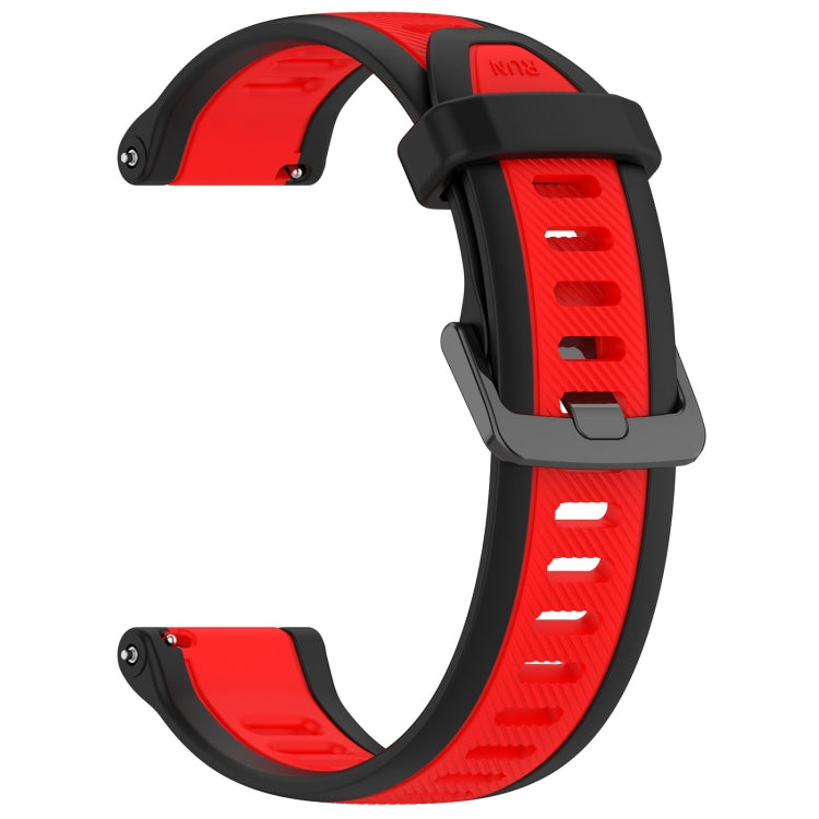 For Garmin Forerunner 255S 18mm Two Color Textured Silicone Watch Band(Red+Black) - Watch Bands by PMC TechLife | Online Shopping South Africa | PMC TechLife