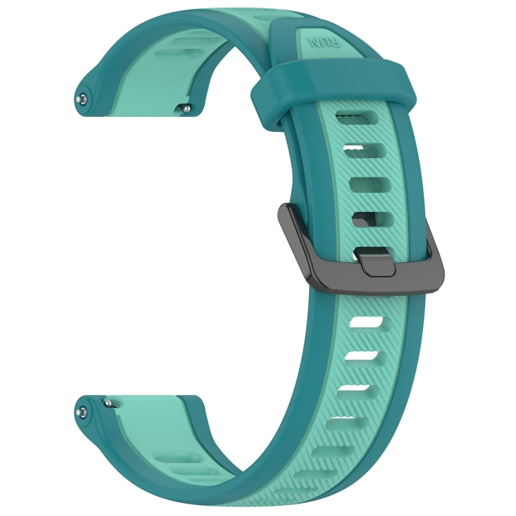 For Garmin Forerunner 255S 18mm Two Color Textured Silicone Watch Band(Teal) - free shipping - PMC TechLife - Order now!