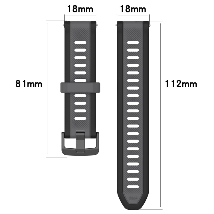 For Garmin Active S 18mm Two Color Textured Silicone Watch Band(Red+Black) - Watch Bands by PMC TechLife | Online Shopping South Africa | PMC TechLife