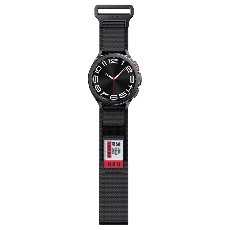 20mm Two Color Nylon Canvas Hook And Loop Fastener Watch Band(Black+Red) - 20mm Bands by PMC TechLife | Online Shopping South Africa | PMC TechLife