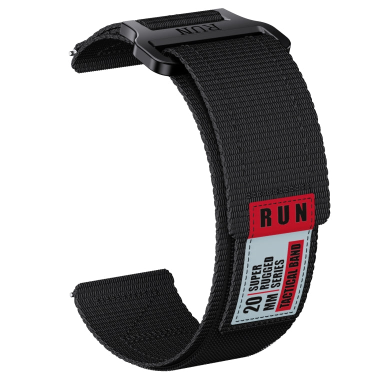 22mm Two Color Nylon Canvas Hook And Loop Fastener Watch Band(Black+Red) - 22mm Bands by PMC TechLife | Online Shopping South Africa | PMC TechLife