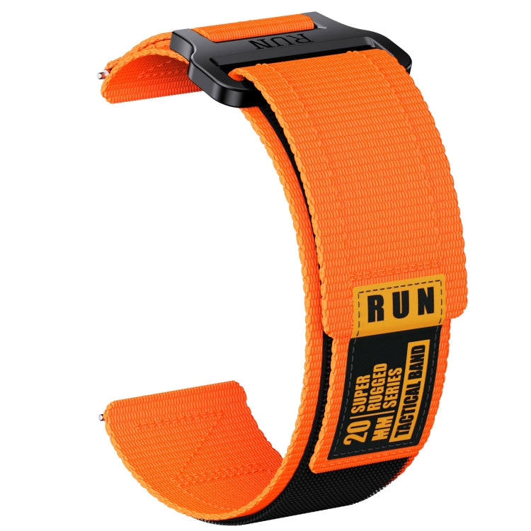 22mm Two Color Nylon Canvas Hook And Loop Fastener Watch Band(Orange+Black) - 22mm Bands by PMC TechLife | Online Shopping South Africa | PMC TechLife