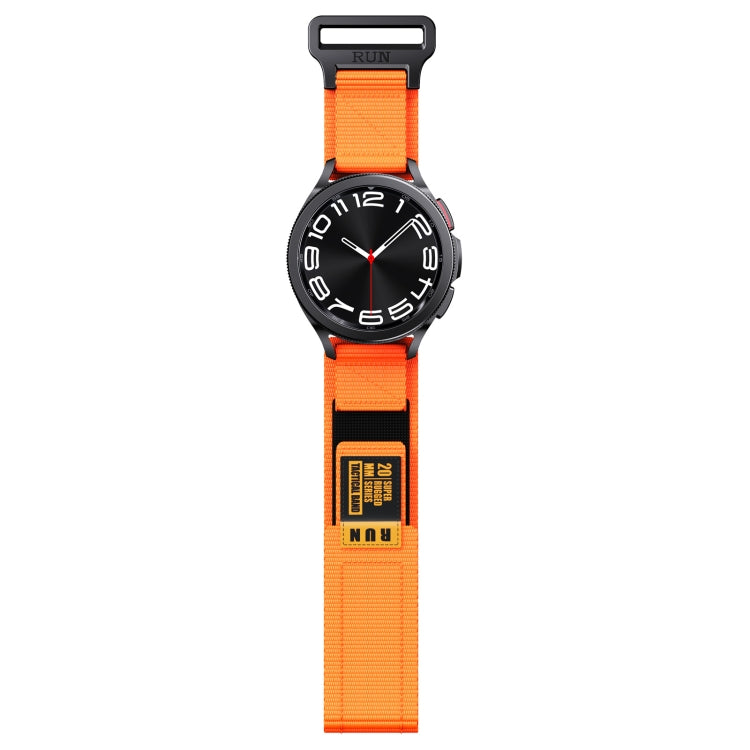 22mm Two Color Nylon Canvas Hook And Loop Fastener Watch Band(Orange+Black) - 22mm Bands by PMC TechLife | Online Shopping South Africa | PMC TechLife