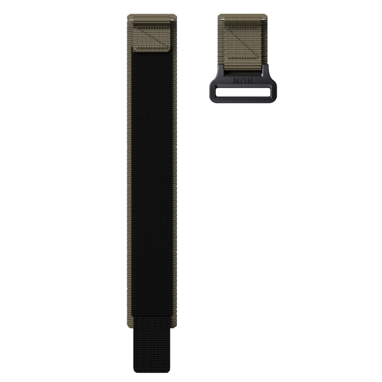 22mm Two Color Nylon Canvas Hook And Loop Fastener Watch Band(Army Green+Black) - 22mm Bands by PMC Jewellery | Online Shopping South Africa | PMC Jewellery