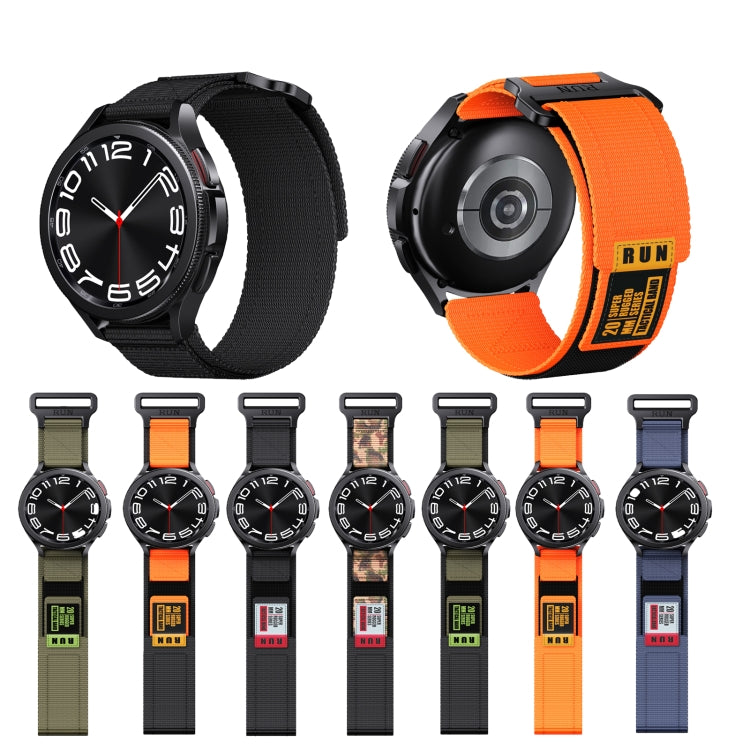 22mm Two Color Nylon Canvas Hook And Loop Fastener Watch Band(Black+Camouflage) - 22mm Bands by PMC TechLife | Online Shopping South Africa | PMC TechLife