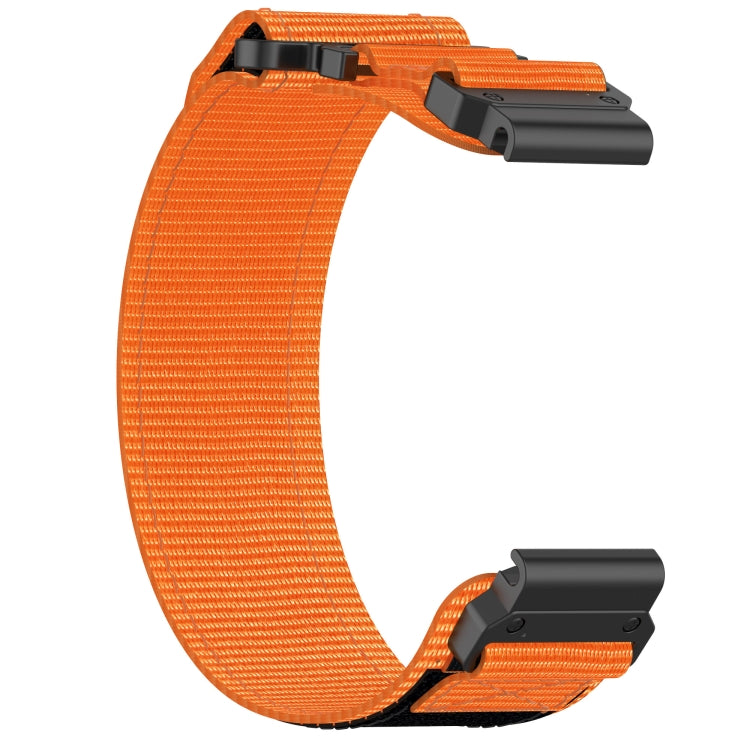 For Garmin Quatix 7 Pro 22mm Nylon Hook And Loop Fastener Watch Band(Orange) - Watch Bands by PMC TechLife | Online Shopping South Africa | PMC TechLife