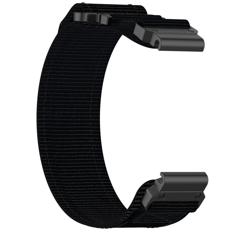 For Garmin Instinct Crossover 22mm Nylon Hook And Loop Fastener Watch Band(Black) - Watch Bands by PMC TechLife | Online Shopping South Africa | PMC TechLife