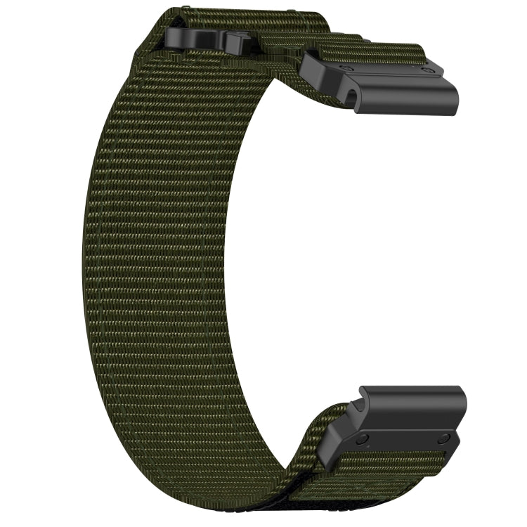 For Garmin Fenix 7 22mm Nylon Hook And Loop Fastener Watch Band(Army Green) - Watch Bands by PMC Jewellery | Online Shopping South Africa | PMC Jewellery