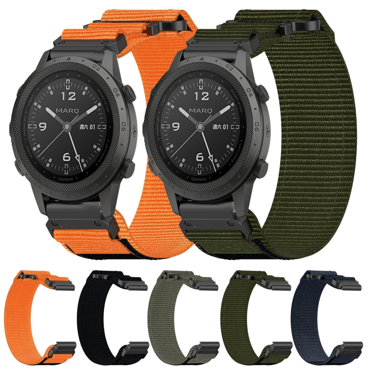 For Garmin Instinct 22mm Nylon Hook And Loop Fastener Watch Band(Army Green) - Watch Bands by PMC Jewellery | Online Shopping South Africa | PMC Jewellery