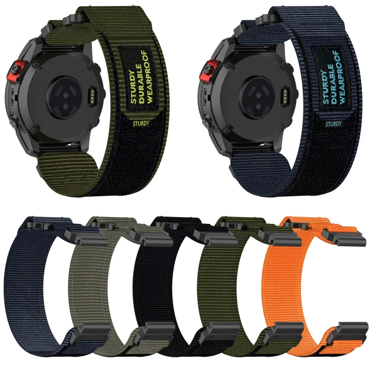 For Garmin MARQ Golfer 22mm Nylon Hook And Loop Fastener Watch Band(Black) - Watch Bands by PMC TechLife | Online Shopping South Africa | PMC TechLife