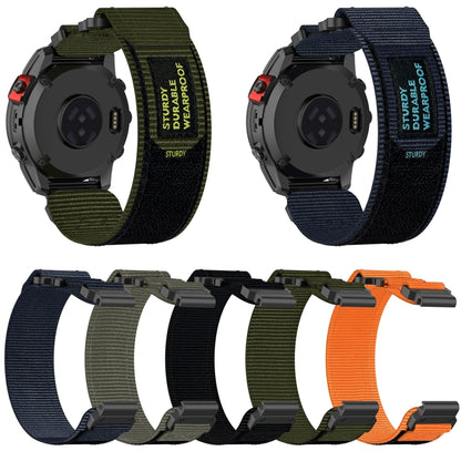 For Garmin Fenix 7 22mm Nylon Hook And Loop Fastener Watch Band(Orange) - Watch Bands by PMC Jewellery | Online Shopping South Africa | PMC Jewellery