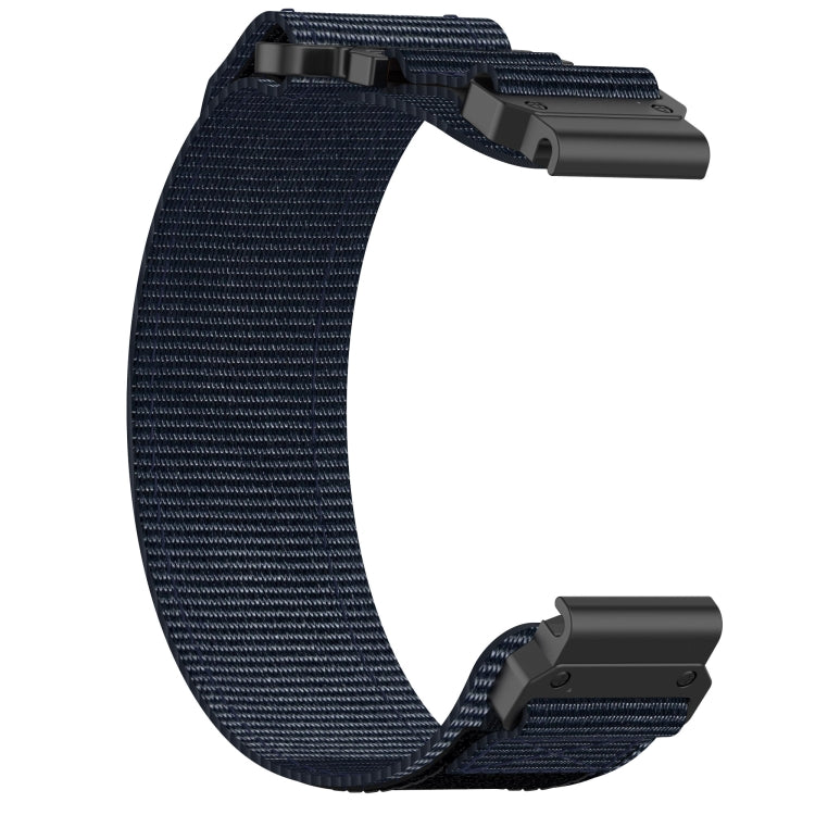 For Garmin Fenix 6X Sapphire 26mm Nylon Hook And Loop Fastener Watch Band(Blue) - Watch Bands by PMC TechLife | Online Shopping South Africa | PMC TechLife