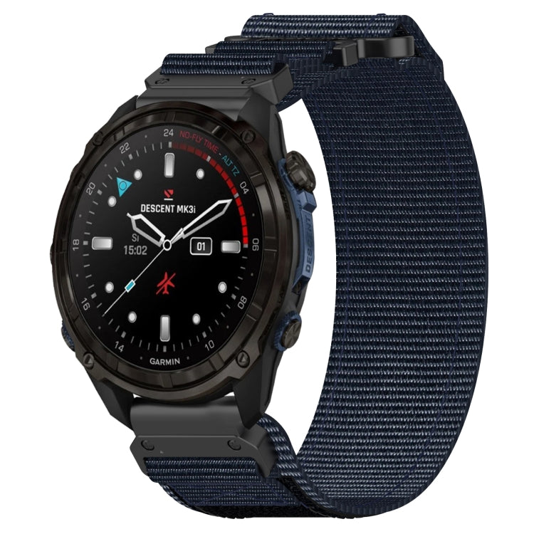 For Garmin Descent Mk3i 43mm 20mm Nylon Hook And Loop Fastener Watch Band(Blue) - free shipping - PMC TechLife - Order now!