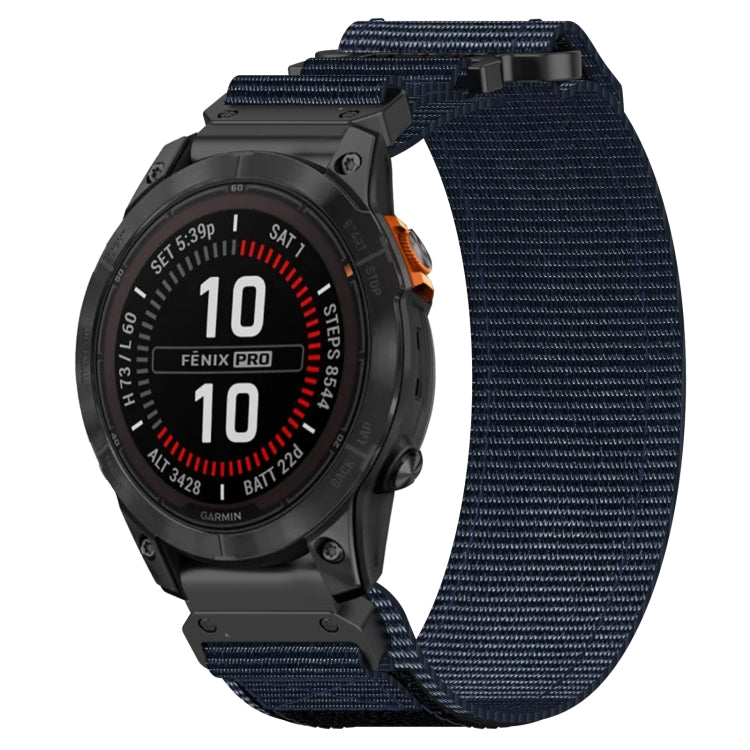 For Garmin Fenix 7S 20mm Nylon Hook And Loop Fastener Watch Band(Blue) - Watch Bands by PMC Jewellery | Online Shopping South Africa | PMC Jewellery