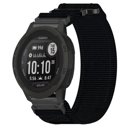 For Garmin Instinct 2S 20mm Nylon Hook And Loop Fastener Watch Band(Black) - Watch Bands by PMC Jewellery | Online Shopping South Africa | PMC Jewellery