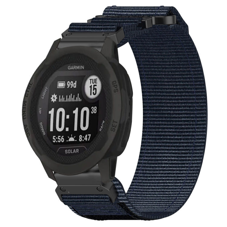 For Garmin Instinct 2S 20mm Nylon Hook And Loop Fastener Watch Band(Blue) - Watch Bands by PMC Jewellery | Online Shopping South Africa | PMC Jewellery