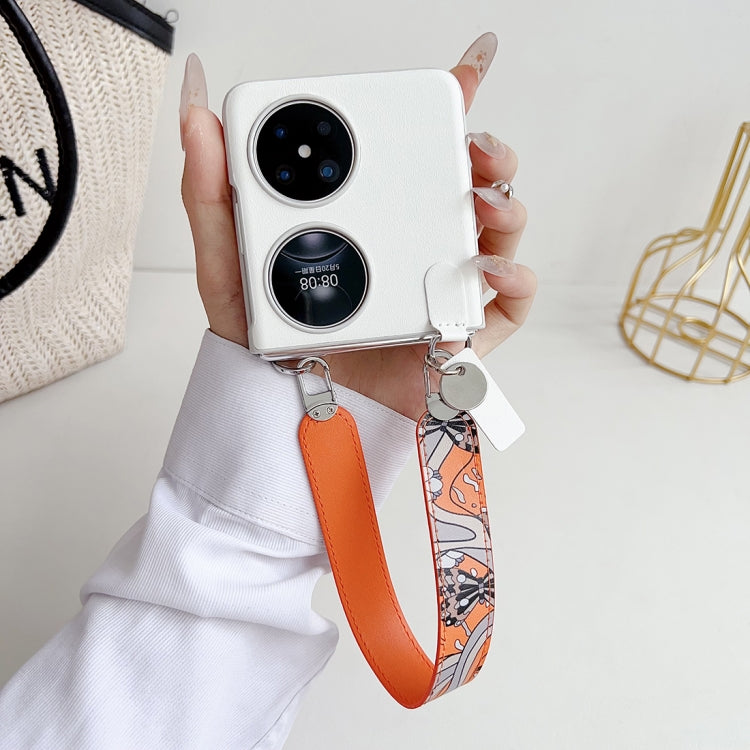 For Huawei Pocket 2 Wristband Folding Shockproof Phone Case(White) - Huawei Cases by PMC TechLife | Online Shopping South Africa | PMC TechLife | Buy Now Pay Later Mobicred