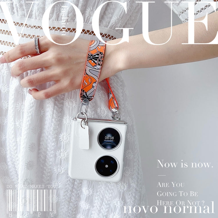 For Huawei Pocket 2 Wristband Folding Shockproof Phone Case(White) - Huawei Cases by PMC TechLife | Online Shopping South Africa | PMC TechLife | Buy Now Pay Later Mobicred
