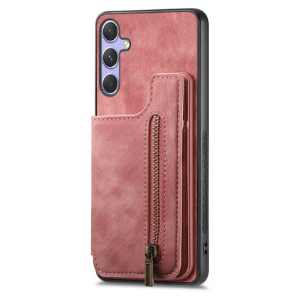 For Samsung Galaxy S25 Ultra 5G Retro Leather Zipper Wallet Back Phone Case(Pink) - Galaxy S25 Ultra 5G Cases by PMC Jewellery | Online Shopping South Africa | PMC Jewellery | Buy Now Pay Later Mobicred