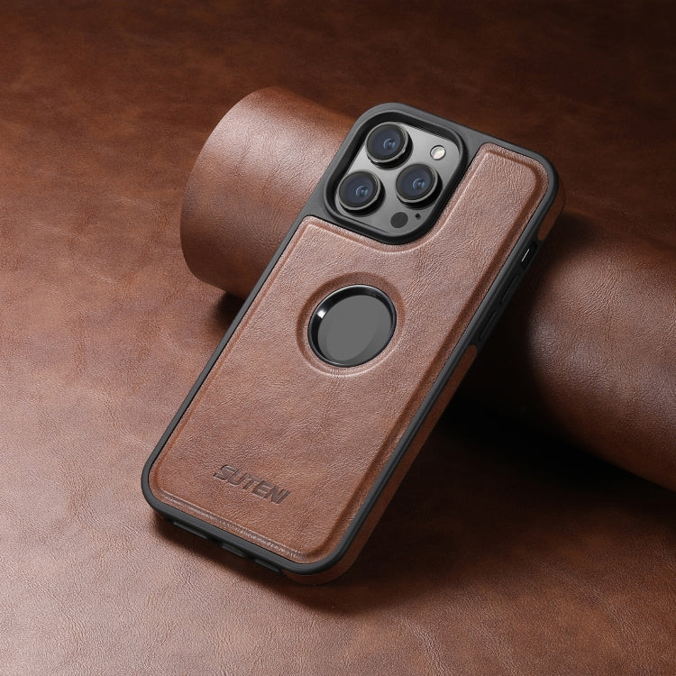 For iPhone 16 Pro Suteni G1 Magsafe Leather Back Phone Case(Brown) - iPhone 16 Pro Cases by Suteni | Online Shopping South Africa | PMC Jewellery | Buy Now Pay Later Mobicred