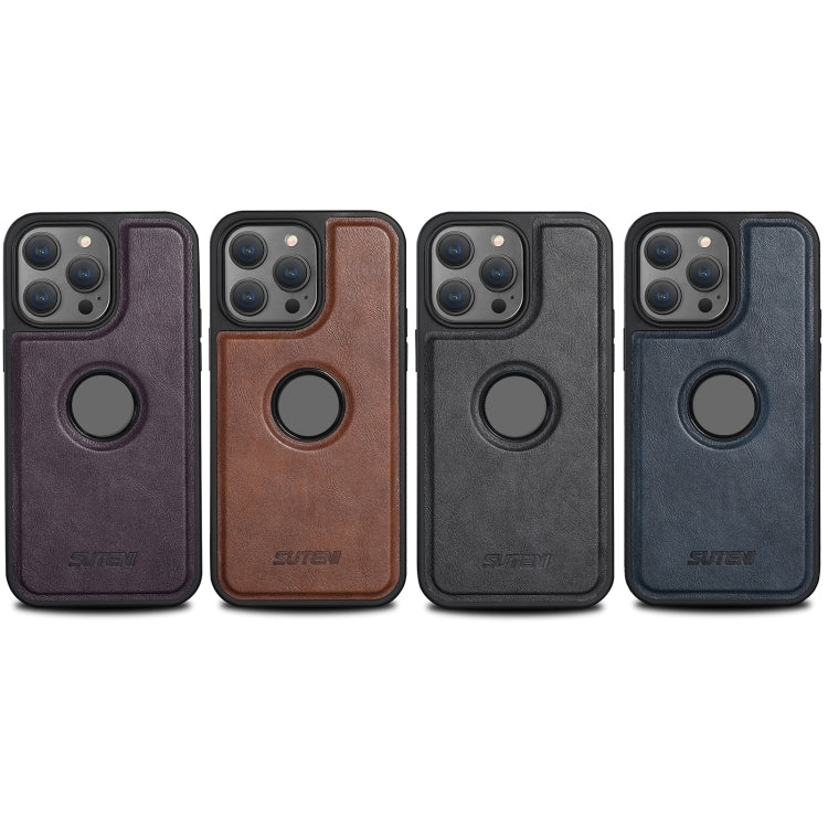 For iPhone 16 Pro Suteni G1 Magsafe Leather Back Phone Case(Brown) - iPhone 16 Pro Cases by Suteni | Online Shopping South Africa | PMC Jewellery | Buy Now Pay Later Mobicred