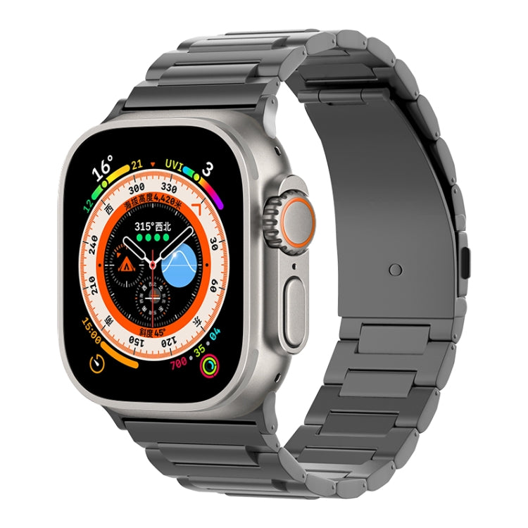 For Apple Watch Series 8 45mm I-Shaped Titanium Watch Band(Black) - Watch Bands by PMC Jewellery | Online Shopping South Africa | PMC Jewellery