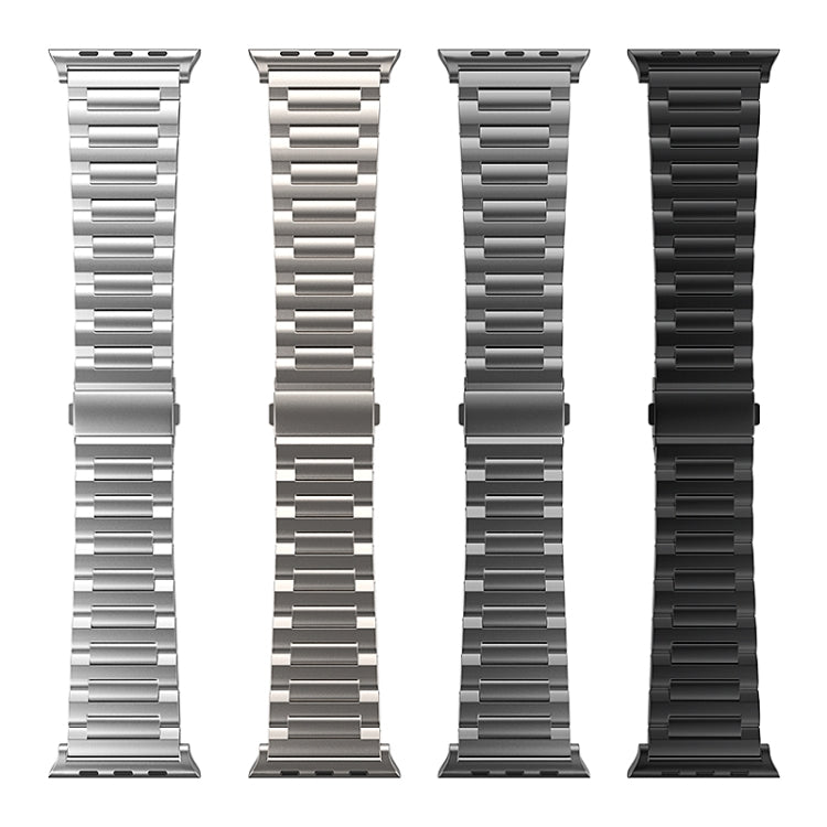 For Apple Watch SE 2022 44mm I-Shaped Titanium Watch Band(Black) - Watch Bands by PMC TechLife | Online Shopping South Africa | PMC TechLife