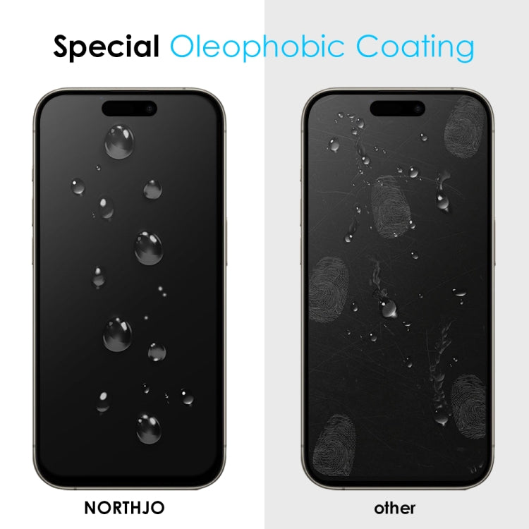 For iPhone 15 Pro NORTHJO A++ 28 Degree Privacy Full Glue Silk Printing Tempered Glass Film - iPhone 15 Pro Tempered Glass by NORTHJO | Online Shopping South Africa | PMC Jewellery