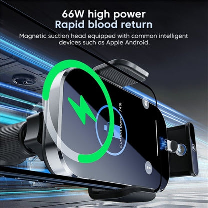 X10s Car Air Vent Hook 66W High Power Intelligent Induction Wireless Charger(Silver) - Wireless Charging Pads by PMC Jewellery | Online Shopping South Africa | PMC Jewellery | Buy Now Pay Later Mobicred