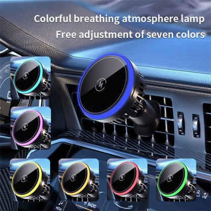 T2 Vehicle Air Vent Phone Charging Stand Magnetic Wireless Colorful Light Charger - Wireless Charging Pads by PMC Jewellery | Online Shopping South Africa | PMC Jewellery | Buy Now Pay Later Mobicred