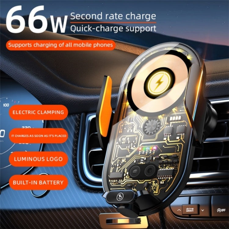 C23 66W Car Air Vent Phone Holder Wireless Charger(Black) - Wireless Charger Holders by PMC TechLife | Online Shopping South Africa | PMC TechLife | Buy Now Pay Later Mobicred