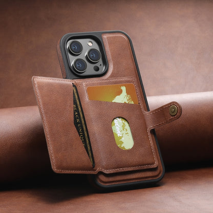 For iPhone 15 Pro Max Suteni M1 Oil Wax MagSafe Detachable Horizontal Card Bag Phone Case(Brown) - iPhone 15 Pro Max Cases by Suteni | Online Shopping South Africa | PMC Jewellery | Buy Now Pay Later Mobicred