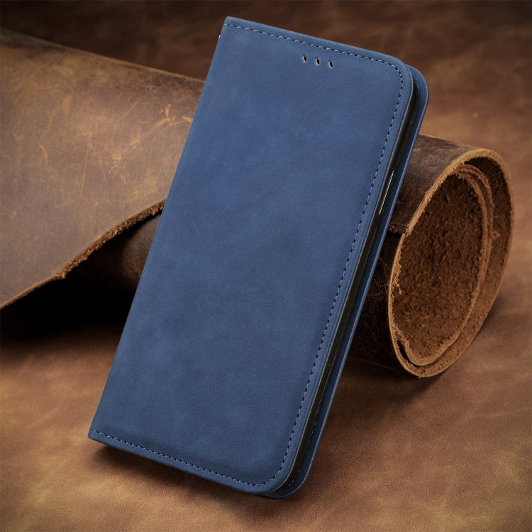 For Honor Magic6 Pro Retro Skin Feel Magnetic Flip Leather Phone Case(Blue) - Honor Cases by PMC Jewellery | Online Shopping South Africa | PMC Jewellery | Buy Now Pay Later Mobicred