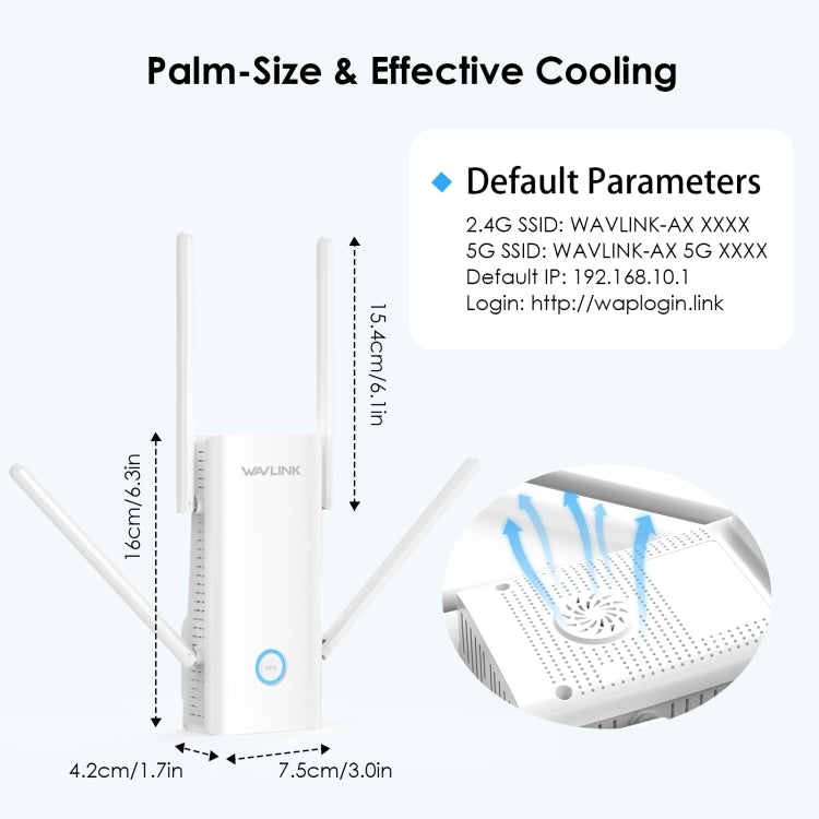 Wavlink WN583AX3 AX3000 Dual Band WiFi Repeater/AP/Router/Mesh Mode WiFi Extender, Plug:EU Plug - Wireless Routers by WAVLINK | Online Shopping South Africa | PMC Jewellery | Buy Now Pay Later Mobicred