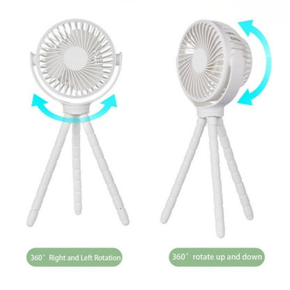 WX1020 Portable Handheld Summer Fan Flexible Octopus Tripod Baby Stroller Desktop Fan(White) - Electric Fans by PMC Jewellery | Online Shopping South Africa | PMC Jewellery | Buy Now Pay Later Mobicred