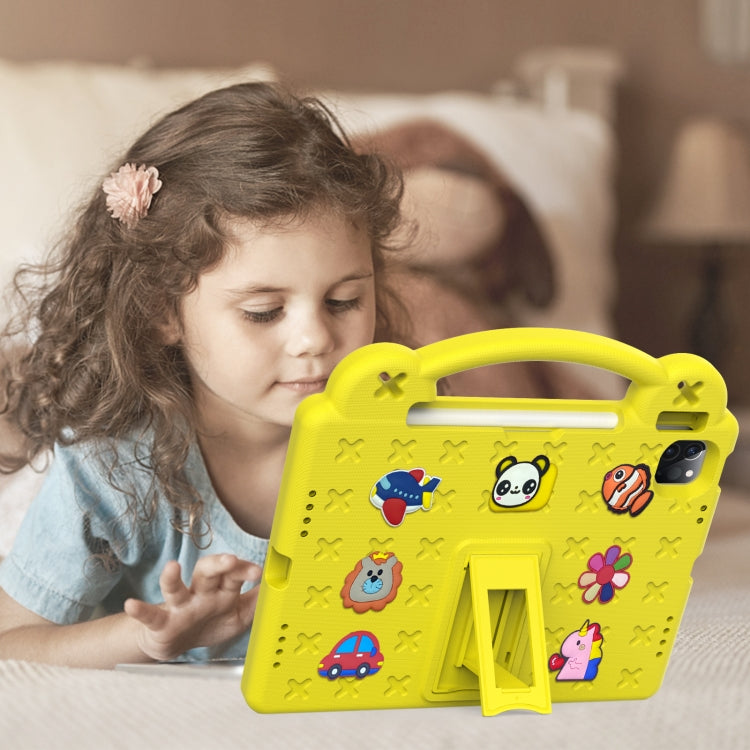 For iPad Air 11 2025 / 2024 Handle Kickstand Children EVA Shockproof Tablet Case(Yellow) - iPad Air 11 2025 / 2024 Cases by PMC Jewellery | Online Shopping South Africa | PMC Jewellery | Buy Now Pay Later Mobicred