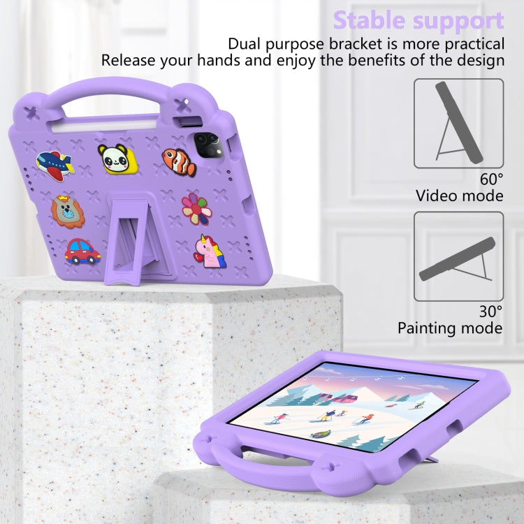 For  iPad Pro 11 2024 Handle Kickstand Children EVA Shockproof Tablet Case(Light Purple) - iPad Pro 11 2024 Cases by PMC Jewellery | Online Shopping South Africa | PMC Jewellery | Buy Now Pay Later Mobicred