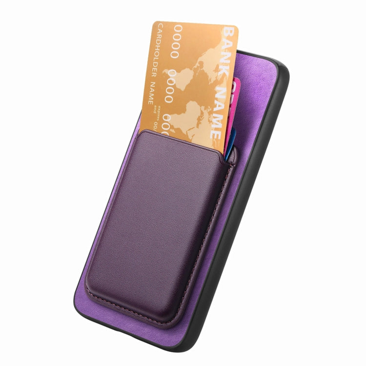 For Xiaomi Redmi K70 / K70 Pro 5G Retro Magsafe Card Bag PU Back Cover Phone Case(Purple) - K70 Pro Cases by PMC Jewellery | Online Shopping South Africa | PMC Jewellery | Buy Now Pay Later Mobicred