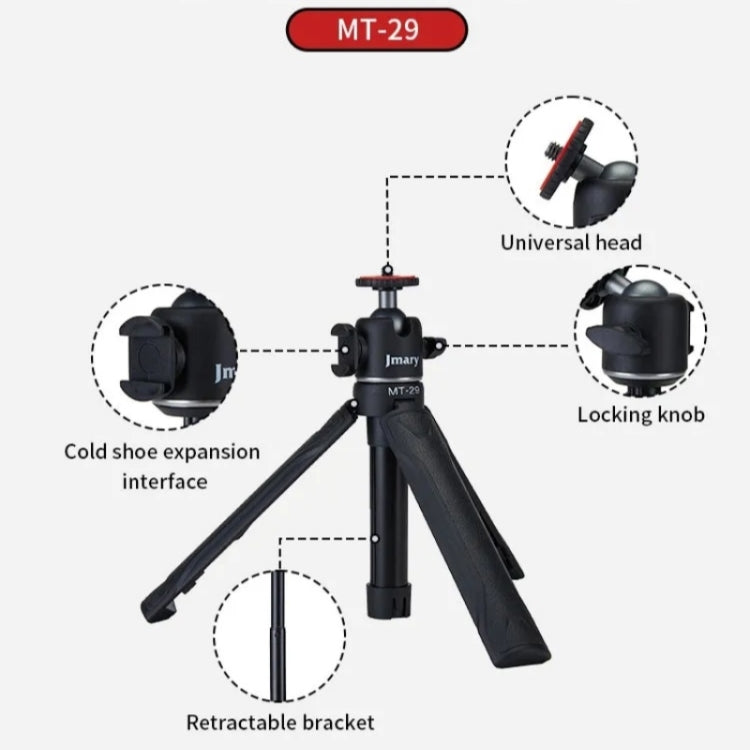 JMARY MT-29 Mini Extendable Live Streaming Desktop Tripod Selfie Stick Camera Phone Holder - free shipping - PMC TechLife - Order now!