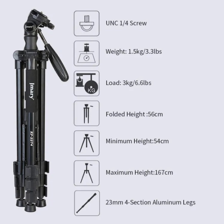 JMARY KP-2274 5-section Adjustable Monopod Multi-function Outdoor Photography Tripod - free shipping - PMC TechLife - Order now!